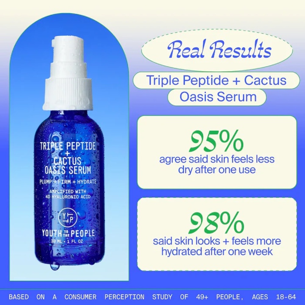 Youth To The People Triple Peptide Hydrating + Firming Oasis Serum NIB